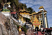 Inle Lake Myanmar. Pindaya, the famous Shwe Oo Min pagoda. The entrance of the cave.